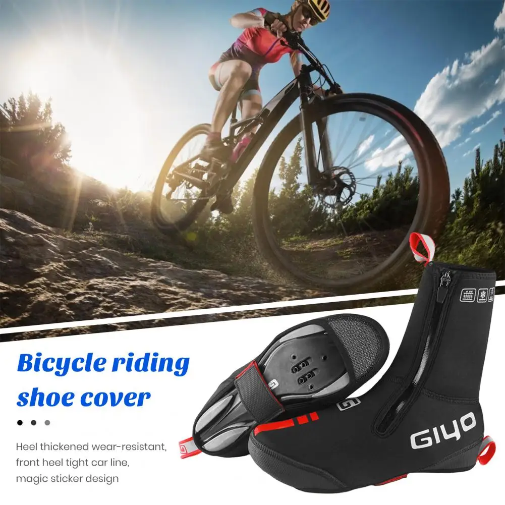 Windproof Cycling Shoe Covers Waterproof Cycling Shoe Covers with Plush Lining Anti-skid Design for Road Mountain Biking