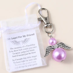 Guardian Angel Keychain Metal Key Chain Ring Organza Bags christmas gift mom gifts women gift Mother's day gift for friends