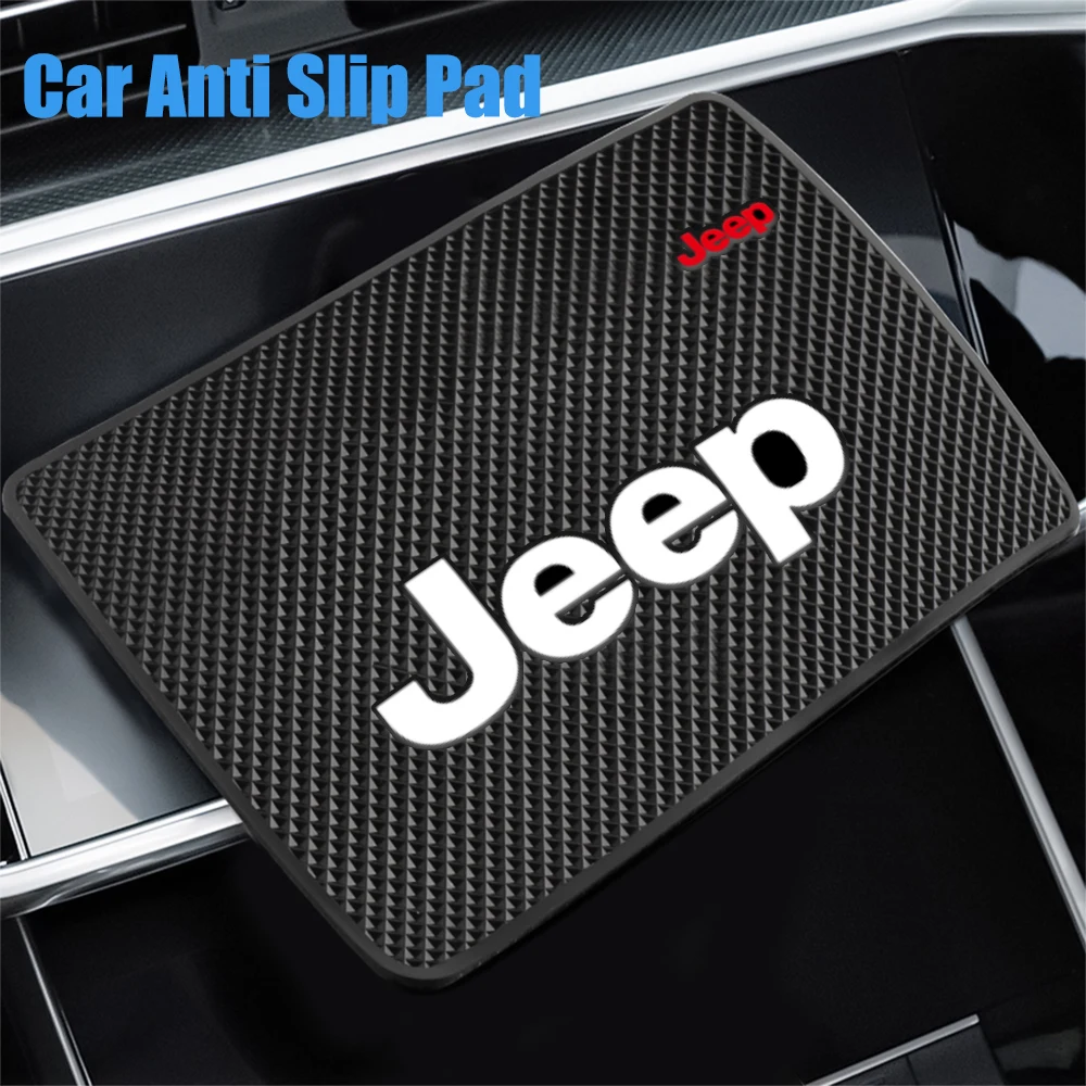 Car Dashboard Non-slip Mat Phone Key Storage Pad Auto Accessories For Jeep Renegade Grand Cherokee Compass Wrangler jk Gladiator