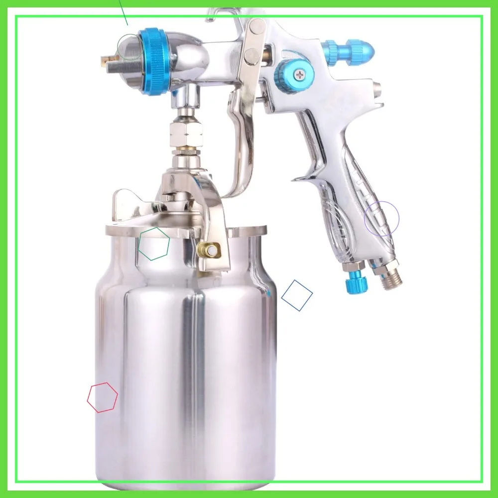 

Professional HVLP Siphon Feed Spray Gun 1000cc Cup 1.7mm Nozzle