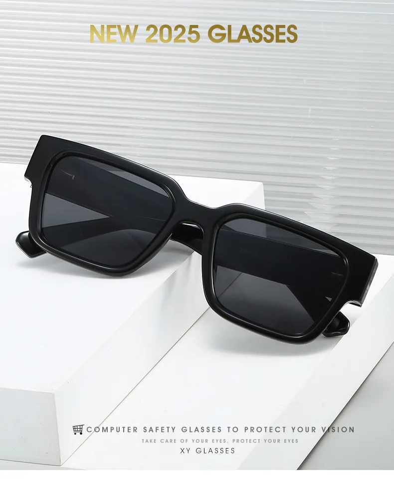 Klassische quadratische Sonnenbrille, polarisierte Sonnenbrille für Damen und Herren, zum Fahren, Angeln, Sonnenschutz, Metallkern, TAC-Linsenschirme – Detail 1