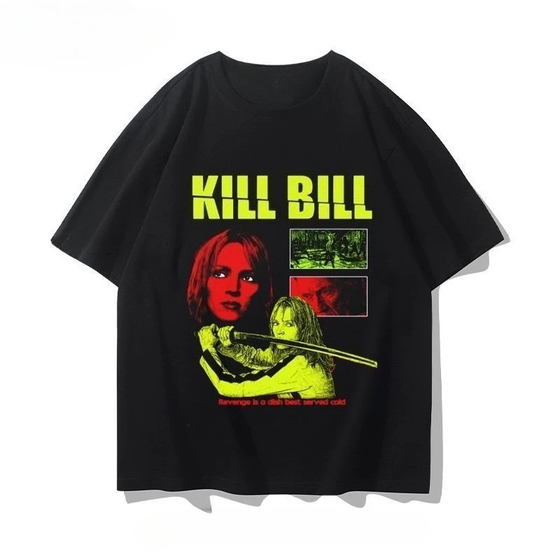 Kill Bill Horror Movie T-Shirt Vintage Tee Summer Men's and Women's Loose and Breathable T-shirt Top