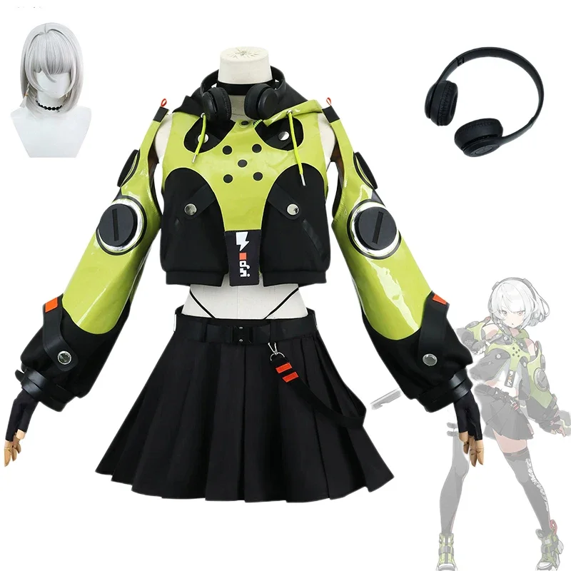 Anime Anby cosplay costume zenless zone zero cos zzz Anby Demara dress skirt headphone cunning hares Halloween party for women