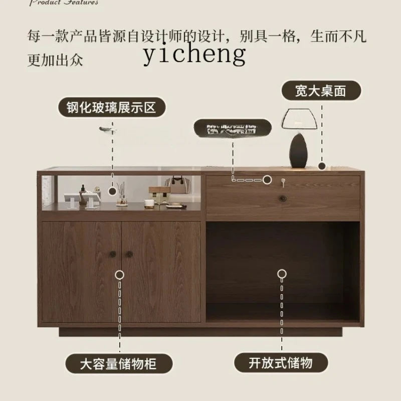 a6 Clothing Store Cashier with Glass Ornament Counter Paint Customizable Display Cabinet