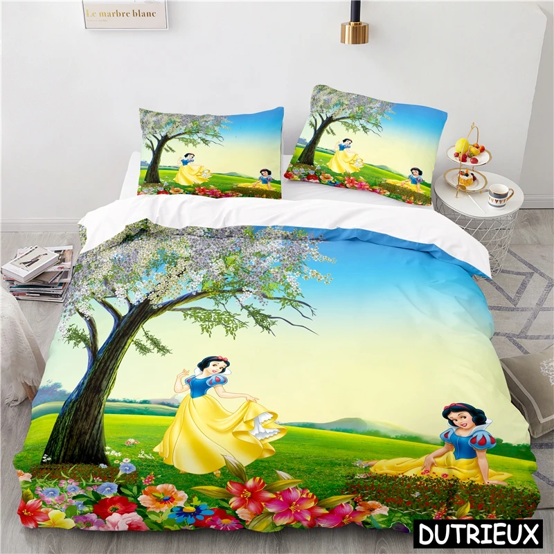 Snow White And The Seven Dwarfs Duvet Cover Set Twin Full Queen King Size Bedding Set Disney Princess Bedclothes For Kids Girls