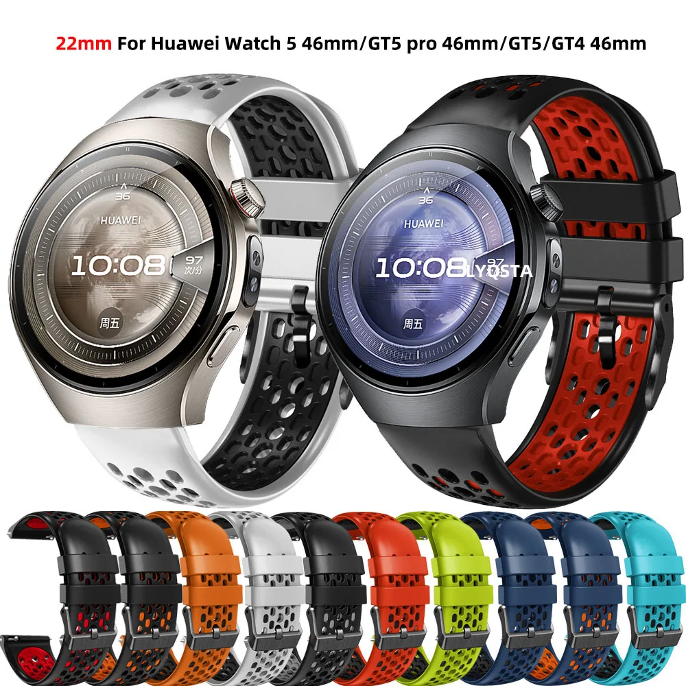 22mm Silikon Armband Für Huawei Uhr 5 46mm Armband Armband Für Huawei Uhr GT2 GT 3 GT 4 GT 5 Pro 46mm Smartwatch Armband