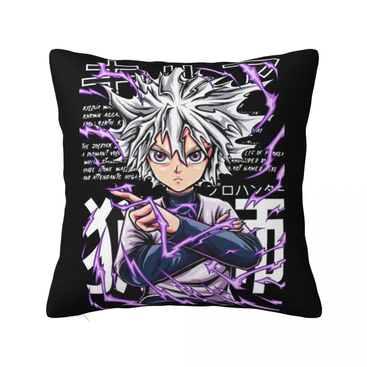 Hunter X Hunter Killua Zoldyck Square Pillowcase Pillow Cover Cushion Decor Comfort Throw Pillow for Home Car