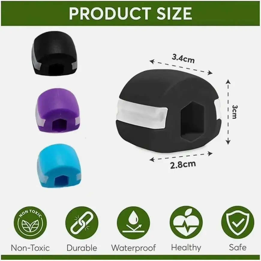 3PCS Quality Face Masseter Facial shape Go Mouth Jawline Jaw Muscle Exerciser Chew Ball Chew Bite Breaker Training Durable gallery 4