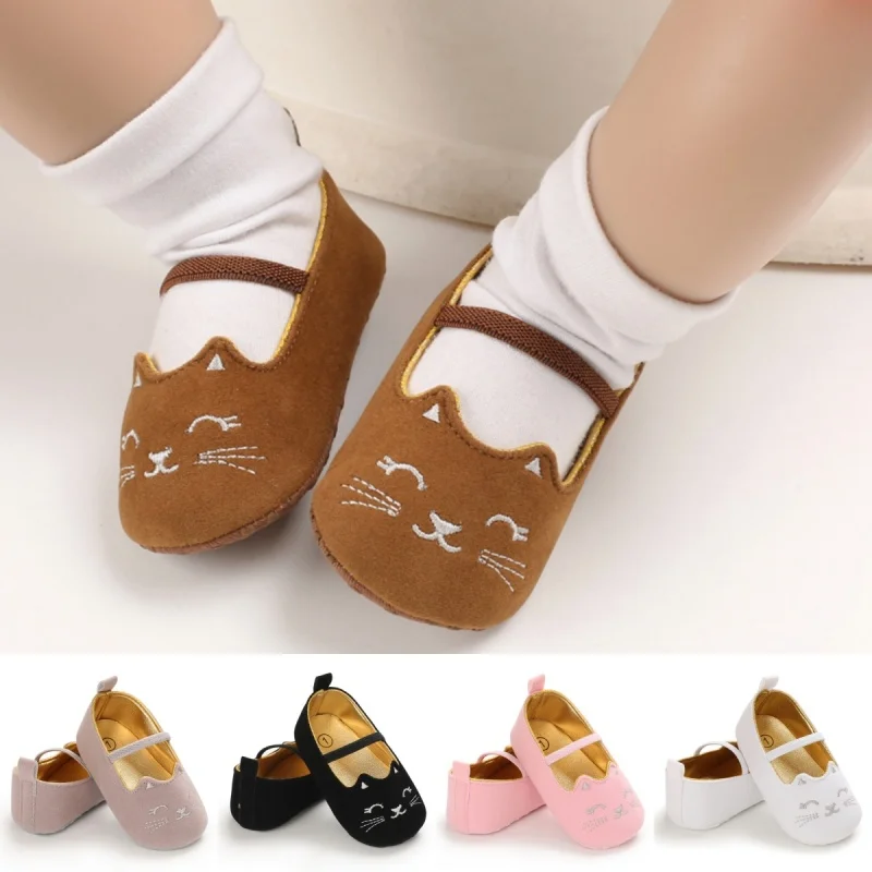 

Cute Spring and Autumn 0-18M Women's Baby Flat Shoes with Soft and Comfortable Cloth Bottom, Anti slip Princess Shoes for Infant