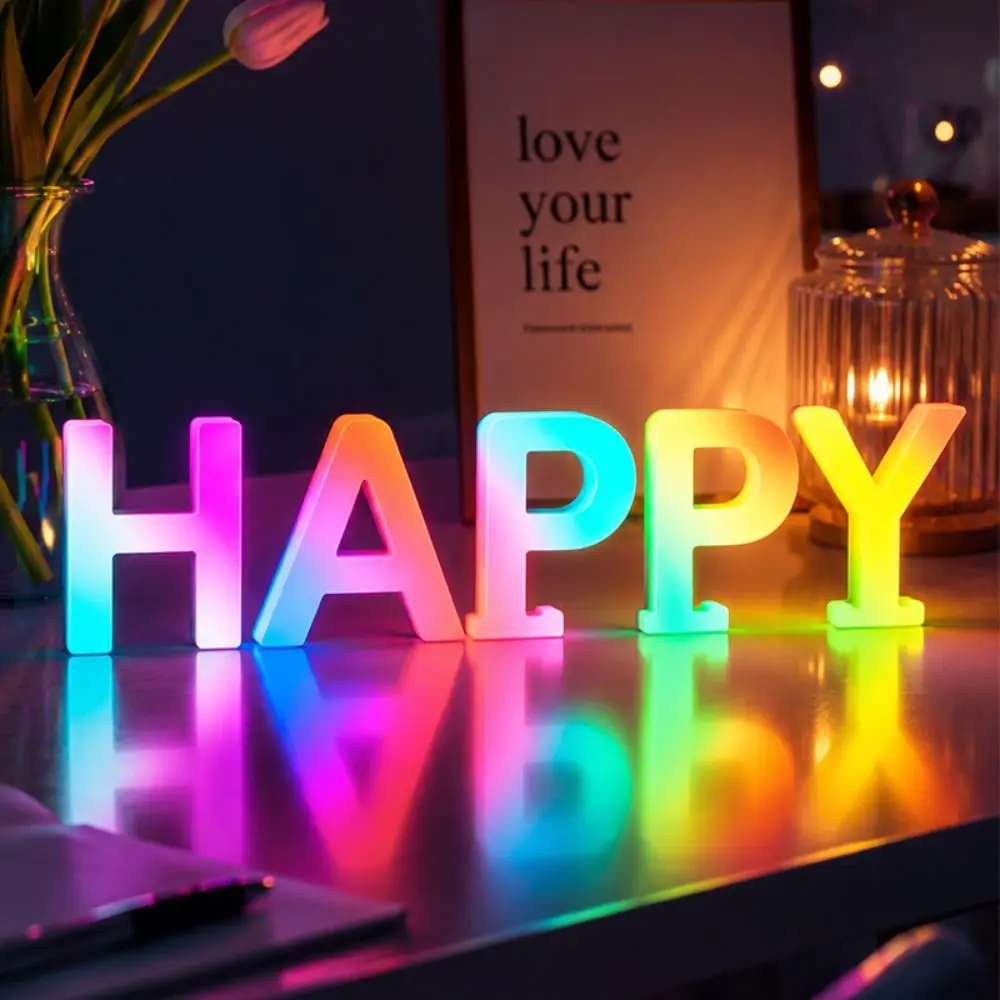 MeRGBW App Smart LED Letters Light Decorative USB Alphabet Light Plastic Multicolor Number Lamp Home