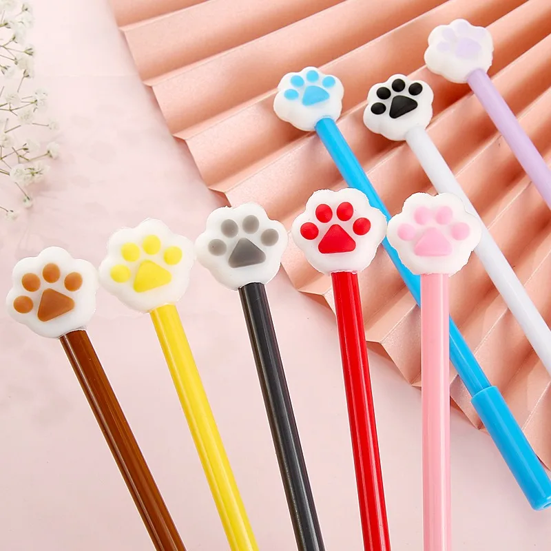 20Pcs cartoon creative cat paw three-dimensional modeling gender-neutral pen, student stationery office supplies