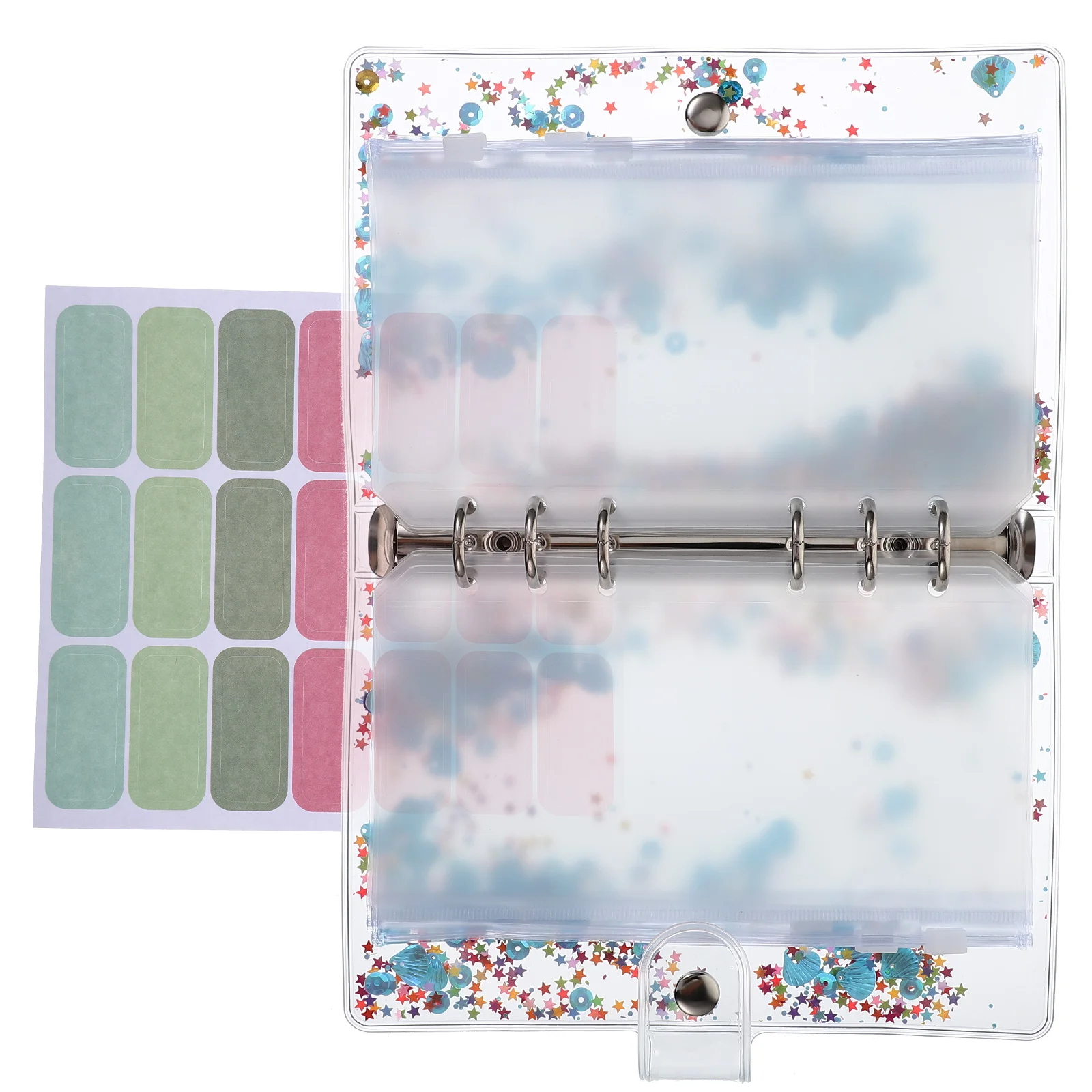 

A6 Loose Leaf Notebook Zipper Bag Transparent PVC Cash Budget Planner Money ganizer Stationery Compact Size