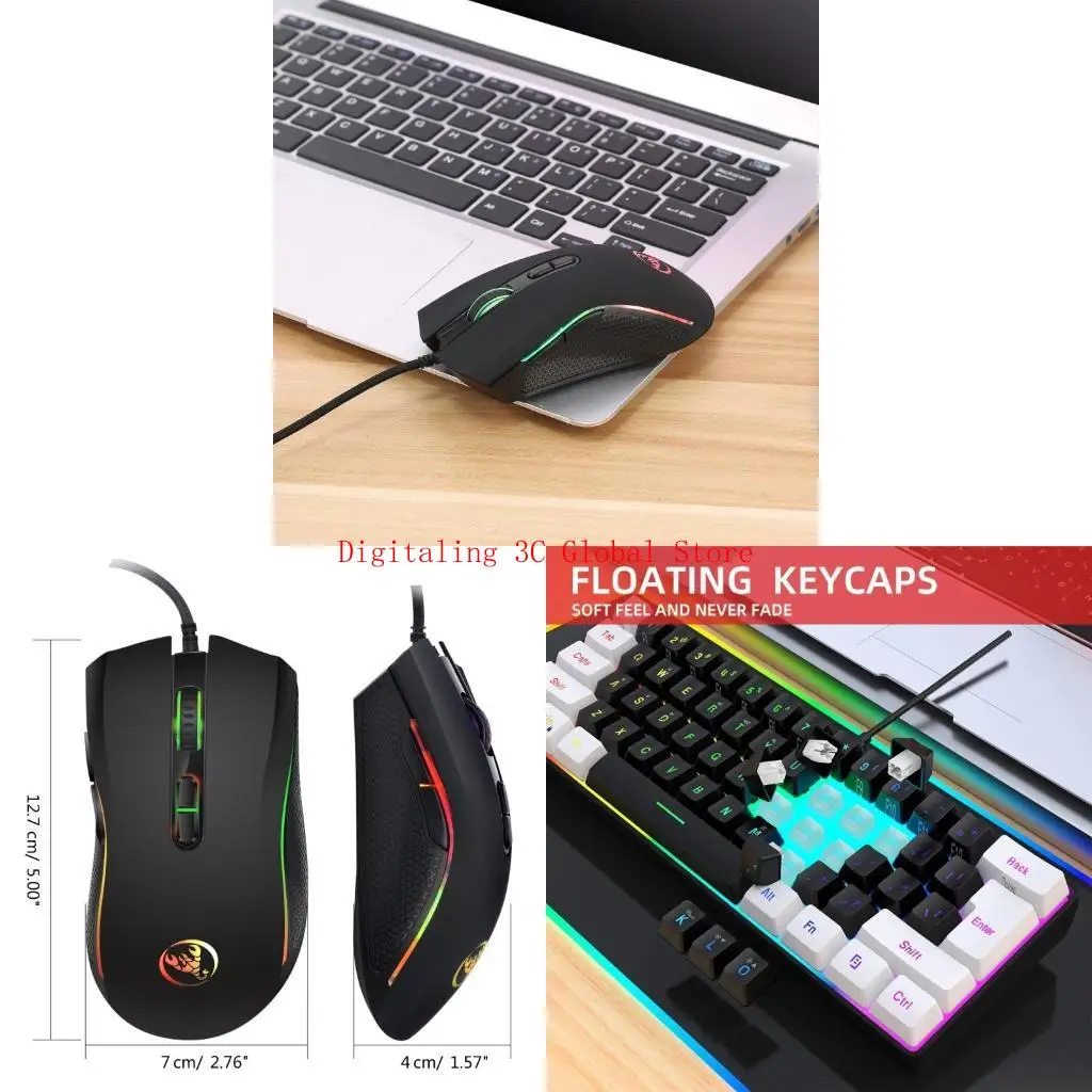 

Rainbow Bearklight 61Key Gaming Keyboard и Mouse RGB для Gamer Desktop