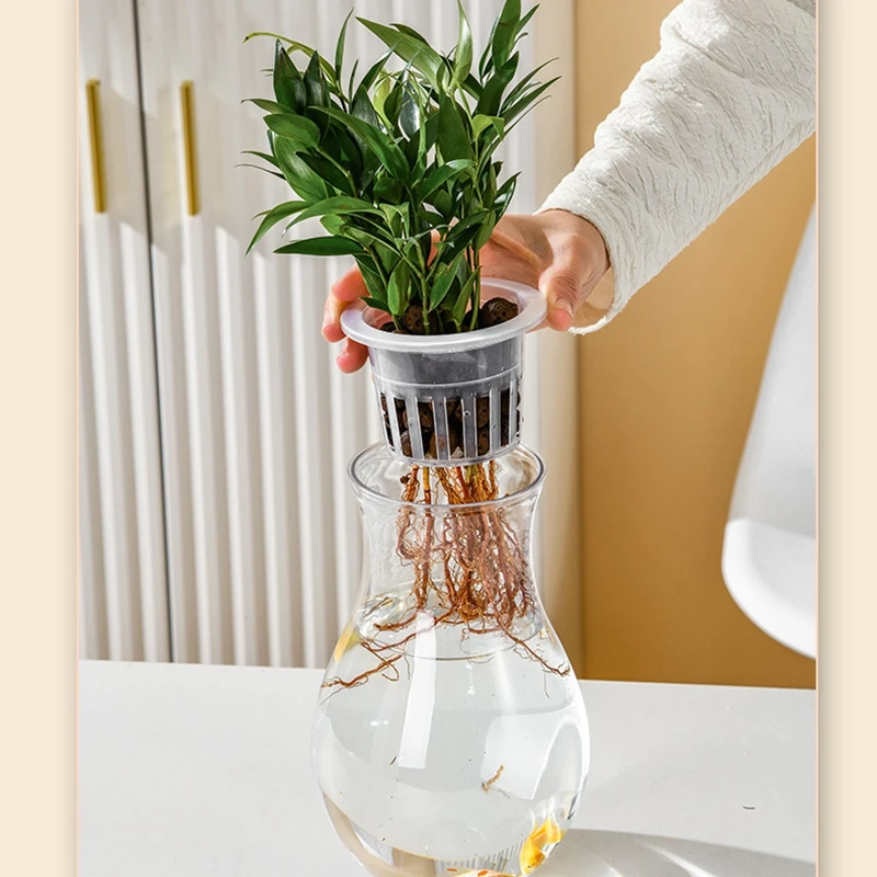 Imitation Glass High Transparent Hydroponic Flower Pot Plastics Vase Mini  Fish Tank Self Watering Planter Home Garden Decoration - AliExpress 15