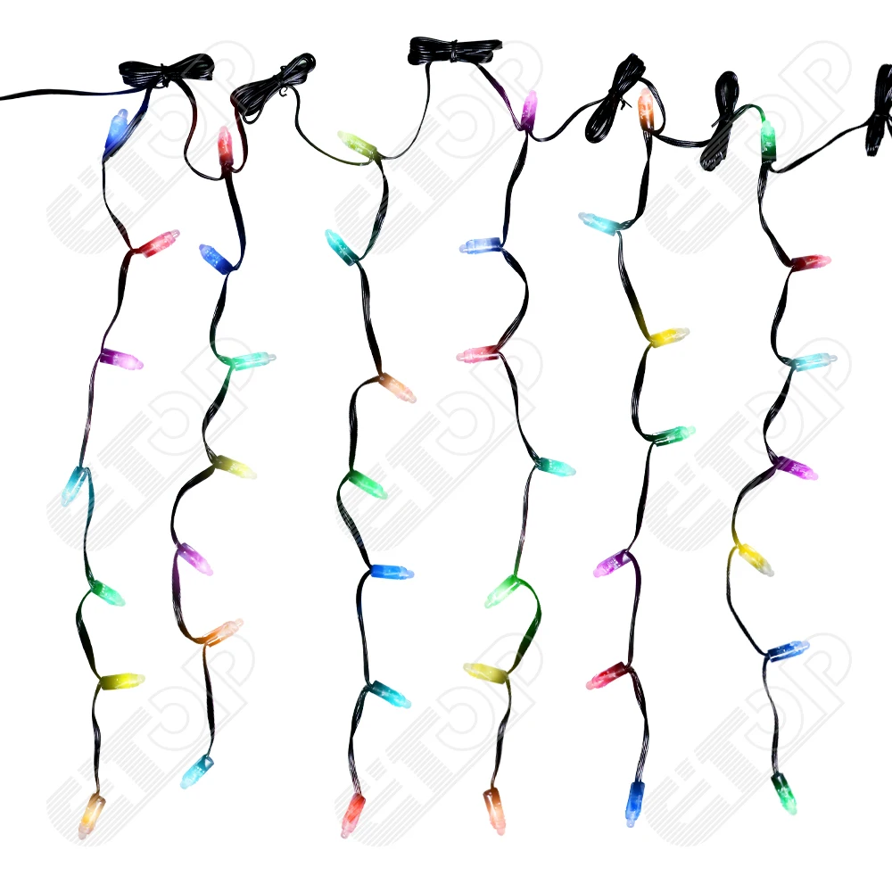 Icicles String Individually RGB Full Color 7Nodes*15 drops ;DC12V WS2811 Controlled Pixel Lights