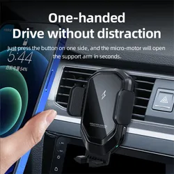 15W Automatic Wireless Charger Car Chargers For iPhone 14 13 12 11 Pro Max Air Vent Mount Phone Holder Stand For Samsung S21 S20