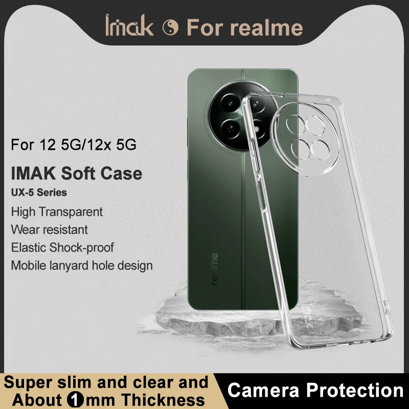 Imak UX-5 Shockproof Transparent Soft Tpu Gel Back Phone Case Cover For Oppo realme 12 5G / realme 12x 5G