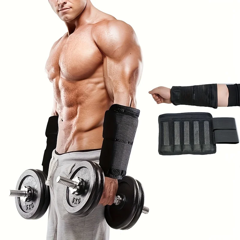 2Pcs Adjustable Weighted Armbands for Running and Fitness - Breathable and Durable with Strong Hooks, Weight-Bearing Hand Straps to Tie Hand Wrist Guards (Excluding Steel Plates)