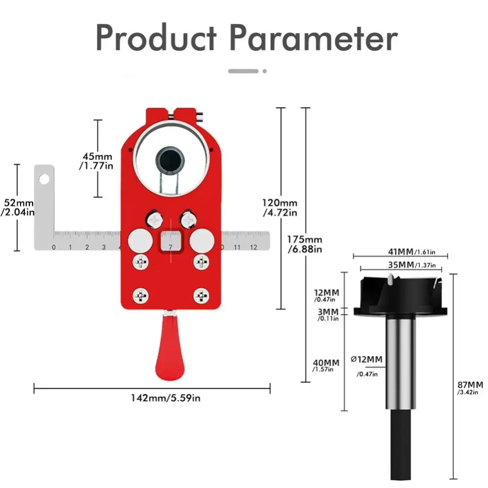 أداة تحديد المواقع الدقيقة المفصلي ثقب فتاحة تركيبات حاكم الدقة دليل أخفى المفصلي الحفر محدد تصميم مريح
