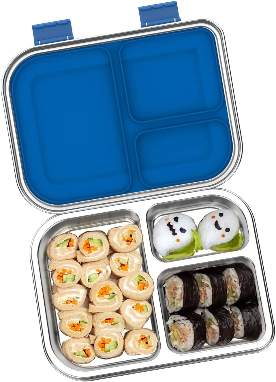 

Leakproof 1000ml Stainless Steel Bento Box with 3 Compartments, Eco-Friendly and Dishwasher Safe for Kids & Adults