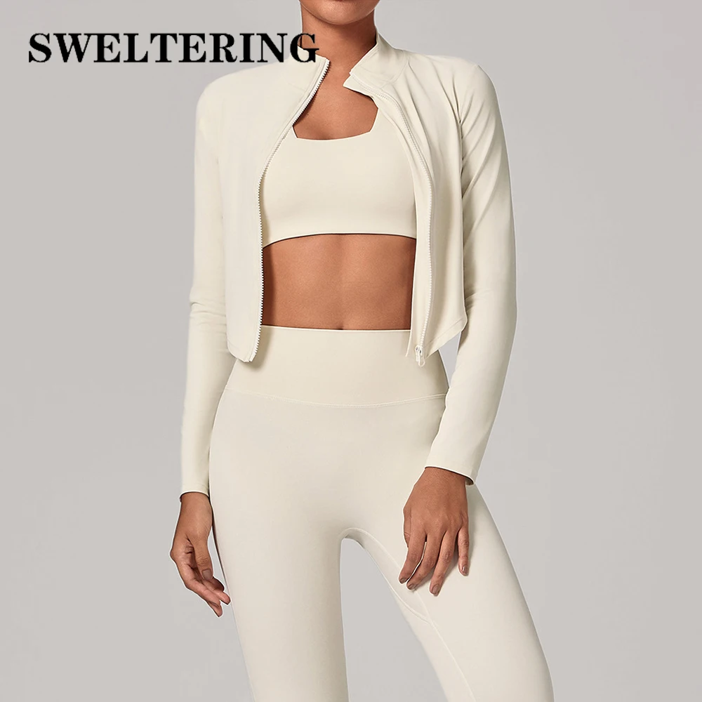 

Комплект для йоги из 3 предметов: спортивный костюм для женщин, одежда для фитнеса, топ с длинным рукавом, леггинсы с высокой талией, спортивная одежда