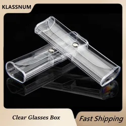 Soft Eyeglass Case Rectangular Clear PVC Plastic Sunglass Box Button Closure Unisex Design Large Opening Glasses Container New