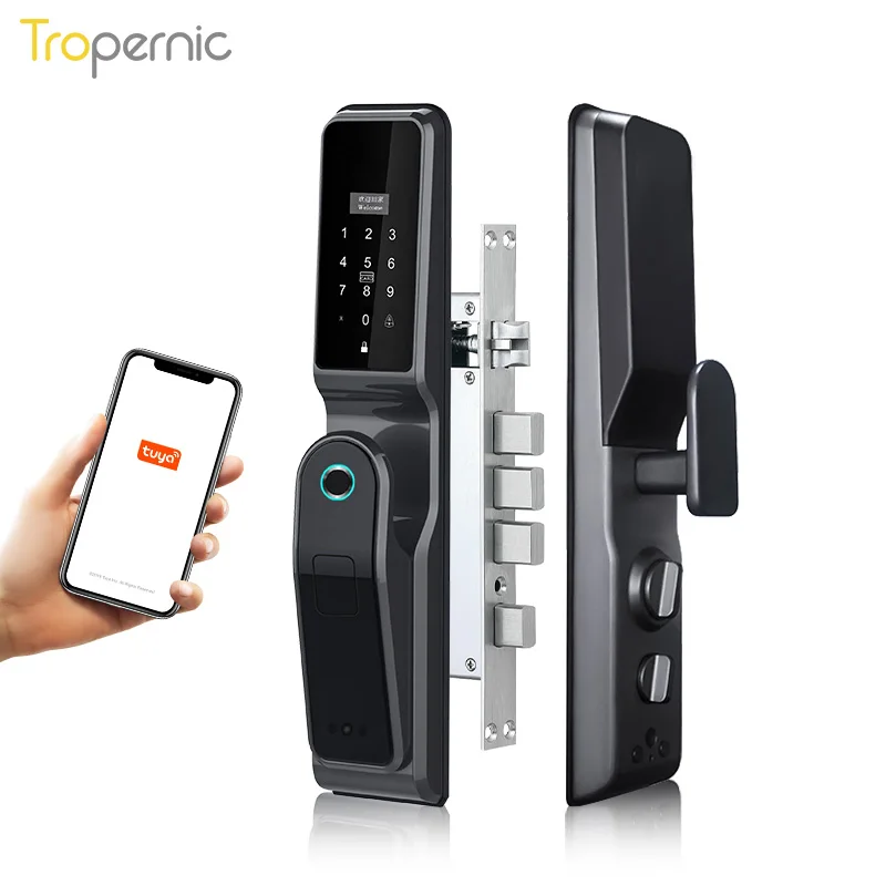 Wifi Smart Lock Door With Tuya APP Remotely Biometric Fingerprint Smart Card Password Key Unlock Smart Life Smart Home