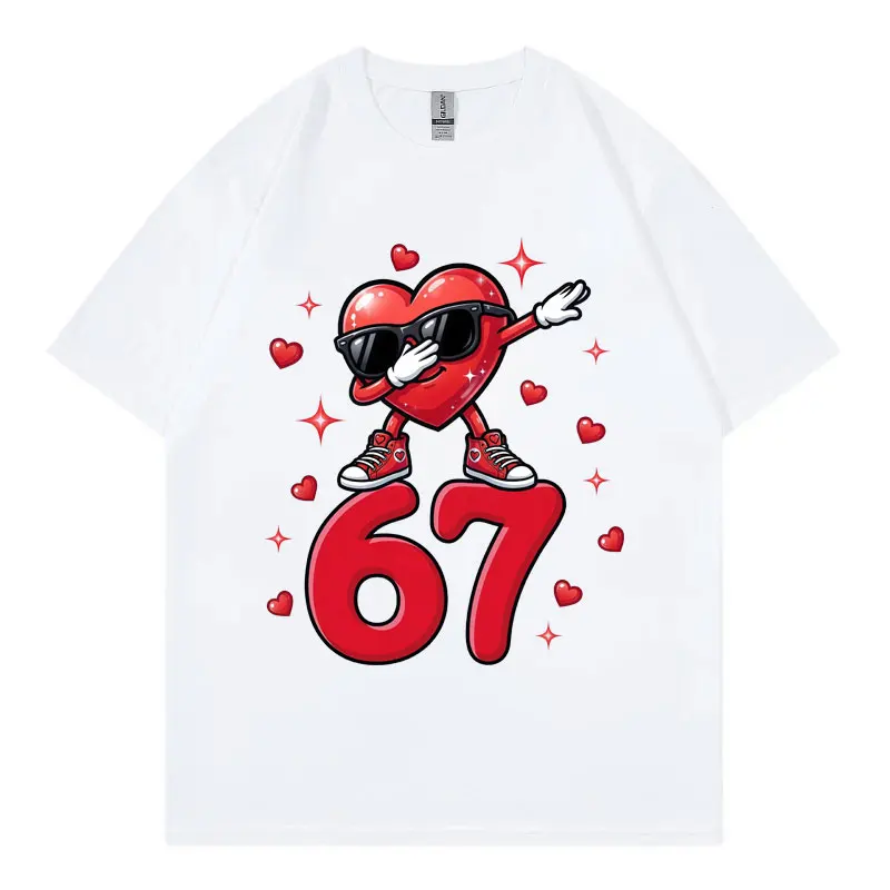 日六日七ミームグラフィック Tシャツ男性女性服原宿 Y2k オーバーサイズ Tシャツ夏カジュアルコットン半袖 Tシャツ