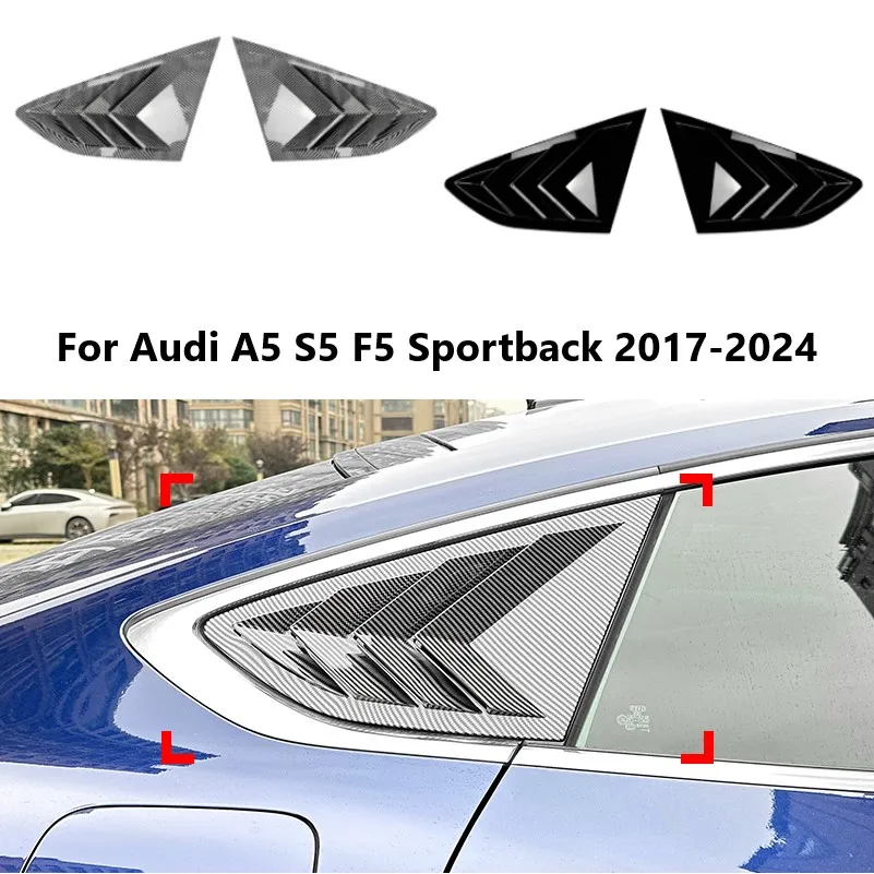 

Car Rear Window Louver Trim Cover For Audi A5 S5 F5 Sportback 2017-2024 Shutter Triangular Window Body Kits Car Accessories