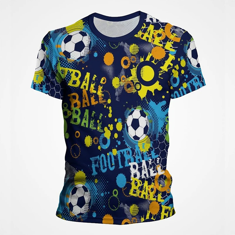 

Classic Soccer Punk Graffiti Football Printing Men Gym Sport T-shirt Vintage Fashion Streetwear Pop Women Oversized Clothing Tee