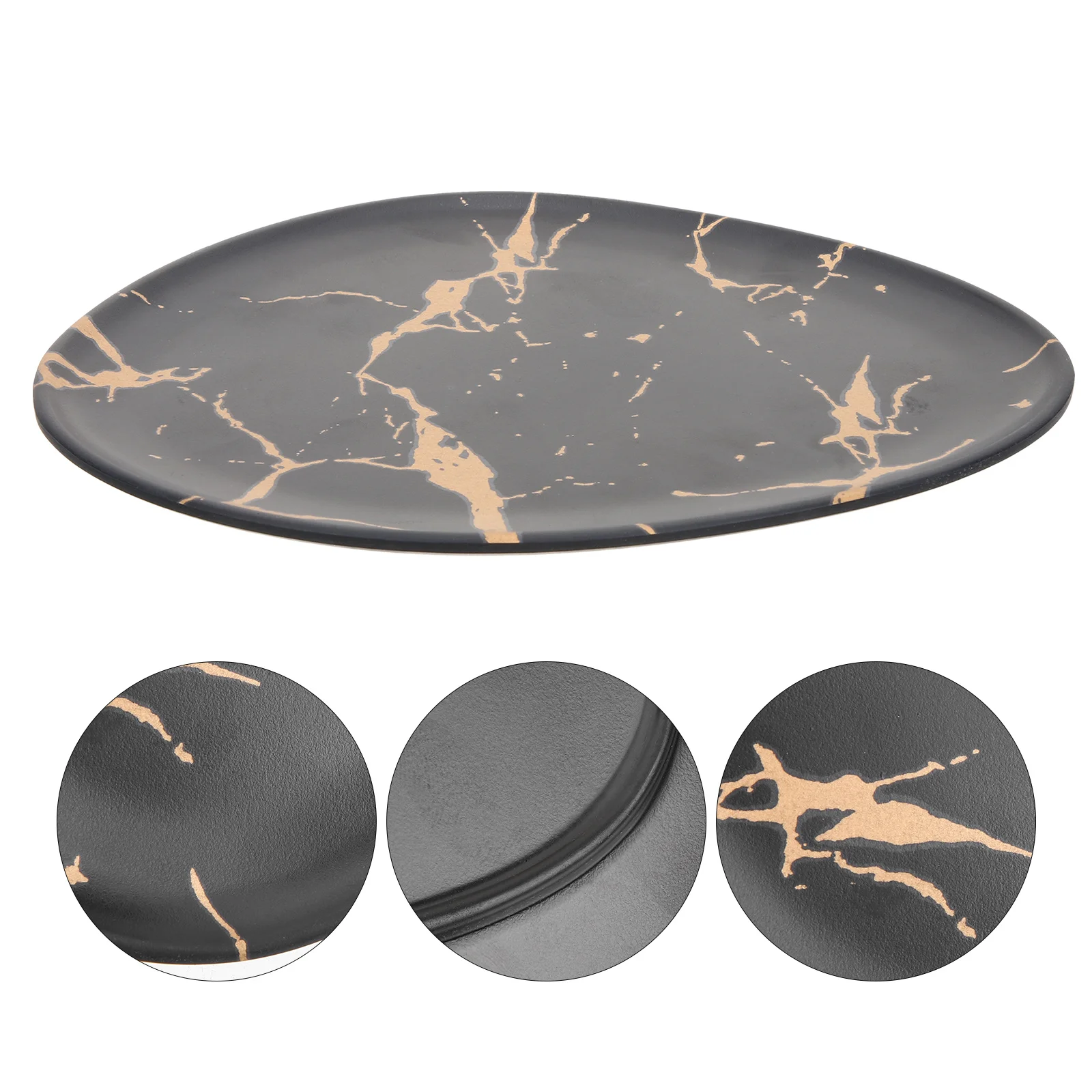 Ceramic Trinket Dish Jewelry Plate Storage Tray Vanity Organizer for Cosmetics Accessories Bedroom Living Room Decor