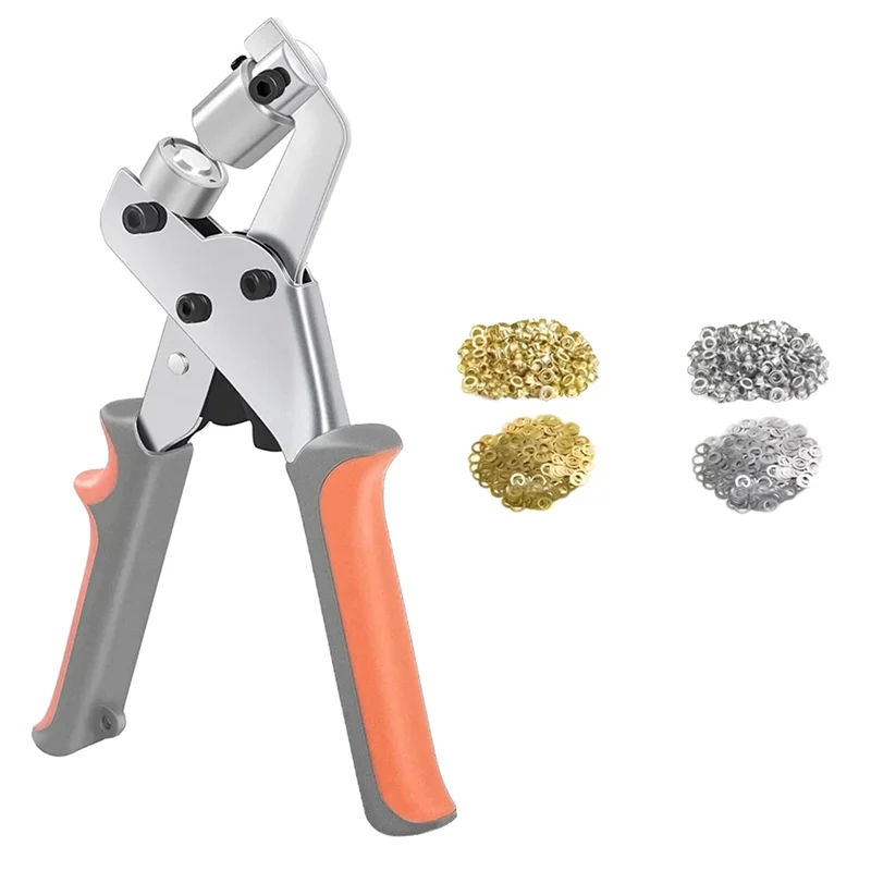 Набор инструментов для люверсов, ручной дырокол, плоскогубцы, портативная ручная машина с петлями золото 100, серебро100