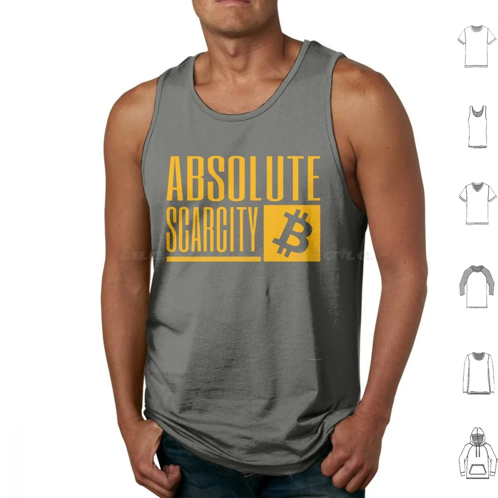 Bitcoin Absolute Scarcity-Orange Tank Tops Vest Sleeveless Bitcoin Bitcoin Maxi Bitcoin Bitcoin Scarcity Absolute Scarcity