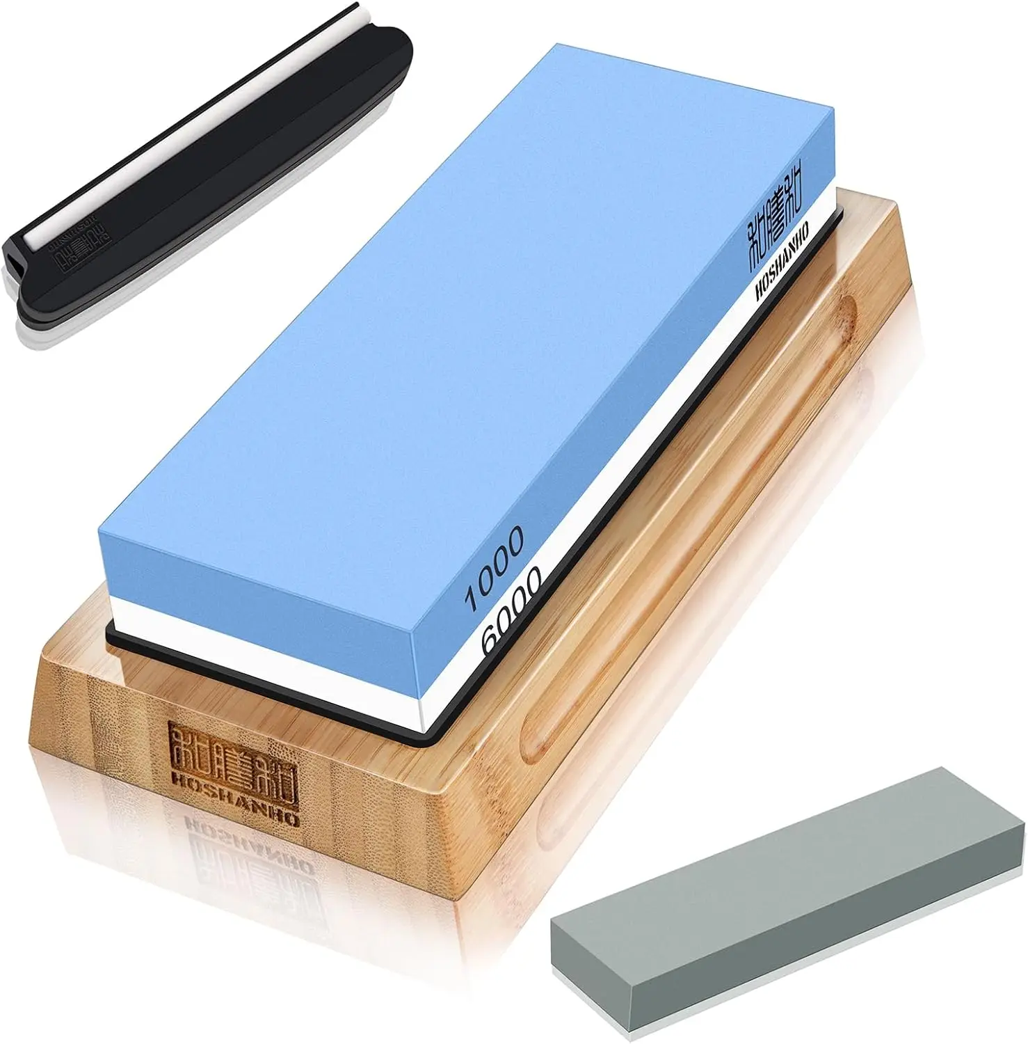 

Dual Grit Whetstone Set, 1000/6000 Knife Sharpener with Non-slip Base and Angle Guide