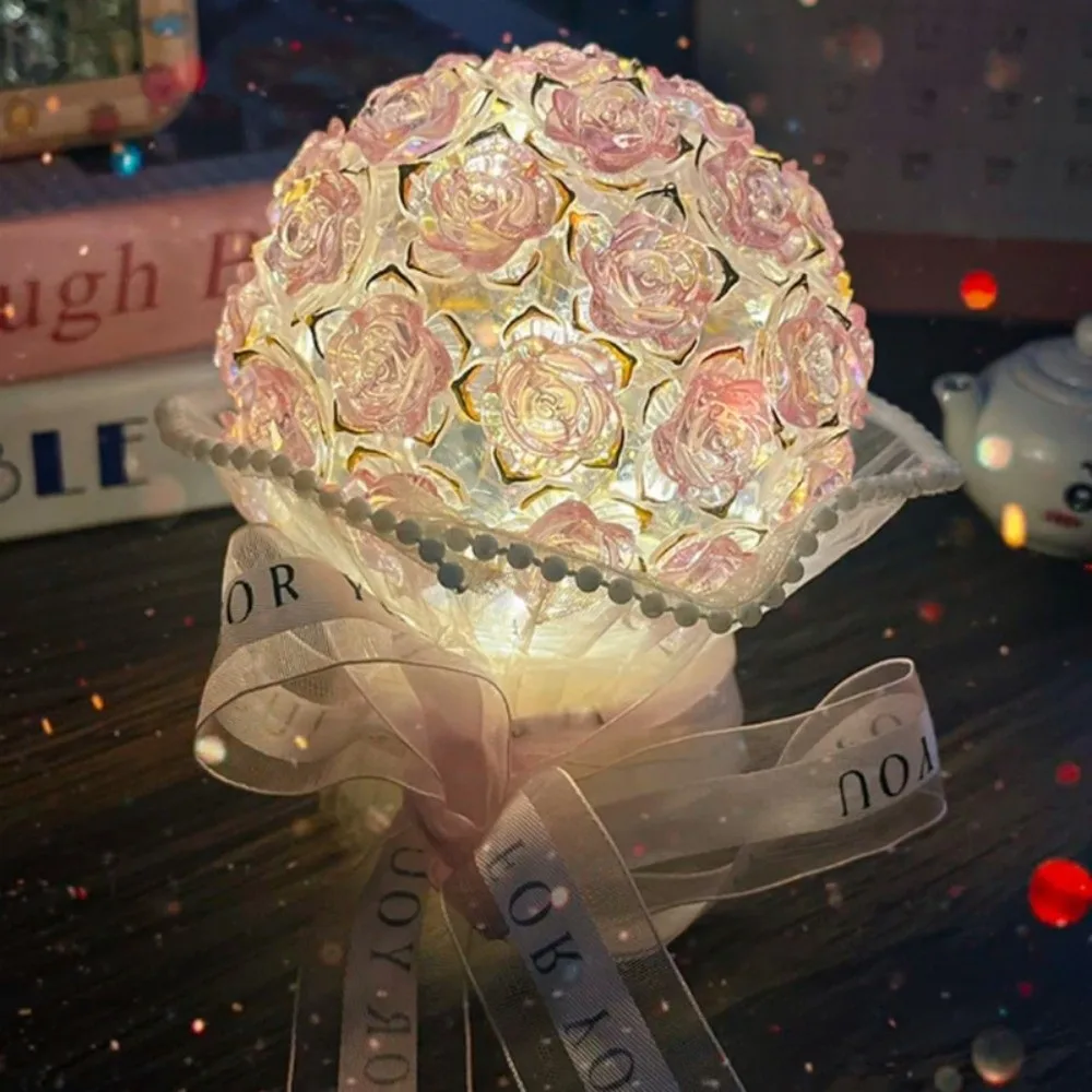 Romantische handgemachte Blume DIY Nachtlichter DIY Lampen Blumenstrauß Blumenstrauß Licht handgemachte Schlafzimmer Dekoration Licht