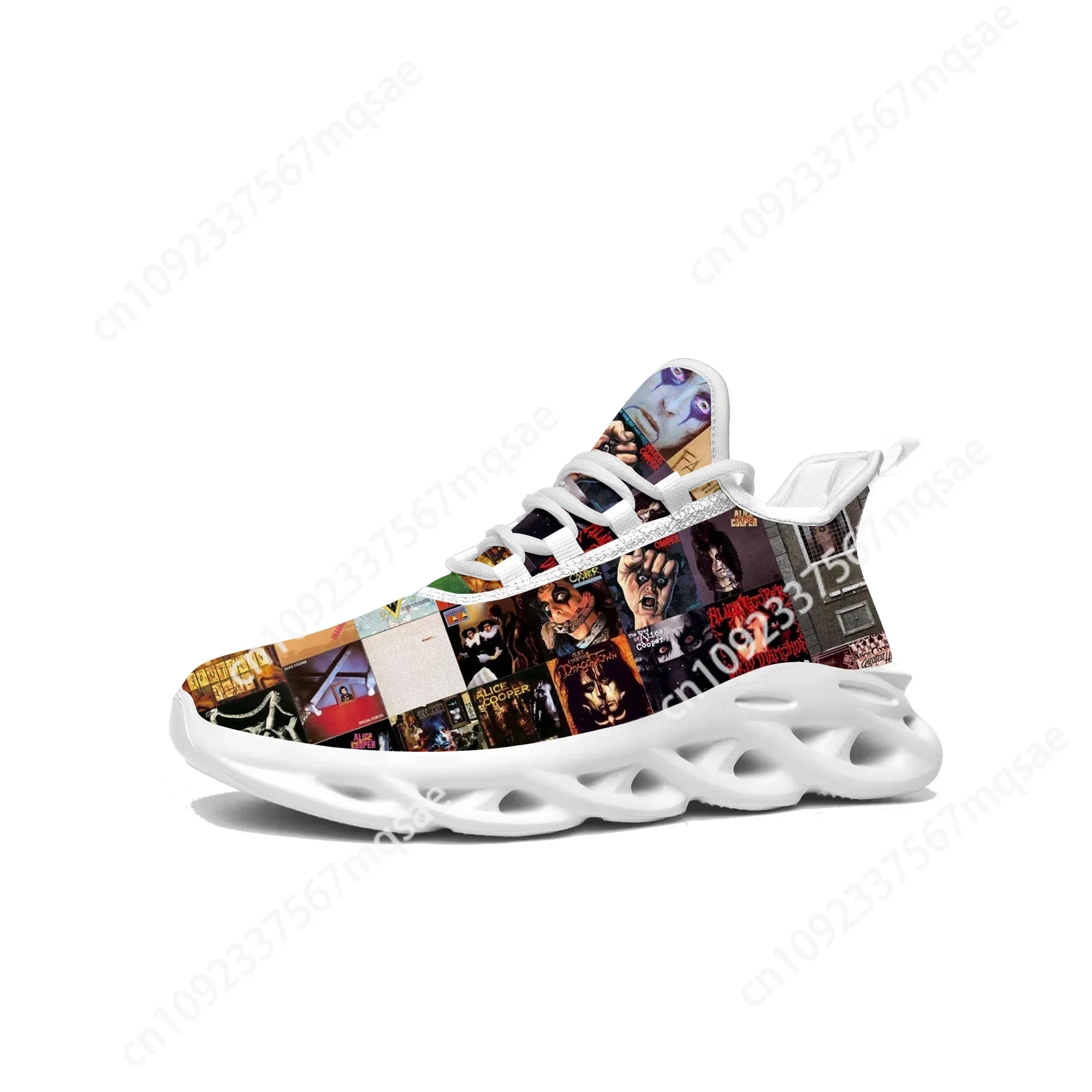 Alice Cooper Flats Sneakers Mens Womens Rock Singer Pop Sports Running Shoe Sneaker Lace Up Mesh Footwear Tailor-made Shoe White