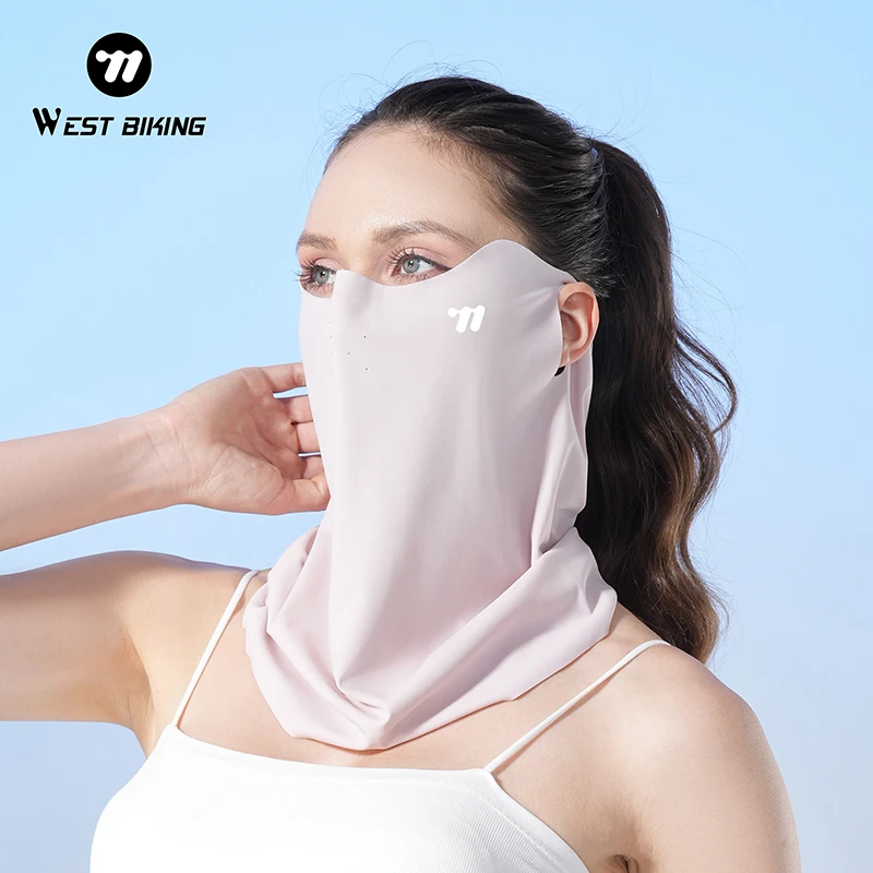 

WEST BIKING UPF50+ Ice Silk Sun Mask 360° Full Neck Protection Breathable Face Cover for Cycling Hiking Fishing