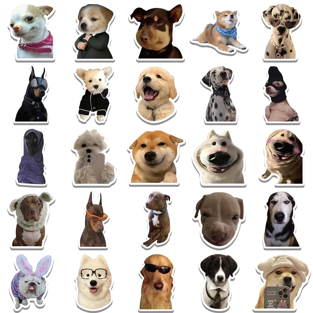 10/30/50pcs Dog Meme Cartoon Stickers Funny Animal Graffiti Sticker Motorcycle Laptop Skateboard Spoof Cartoon Decal Waterproof