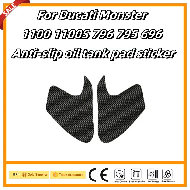 

Fits for Ducati Monster 1100 1100S 796 795 696 All Year Motorcycle Tank Pads Side Knee Traction Grips Pad Anti Slip Sticker