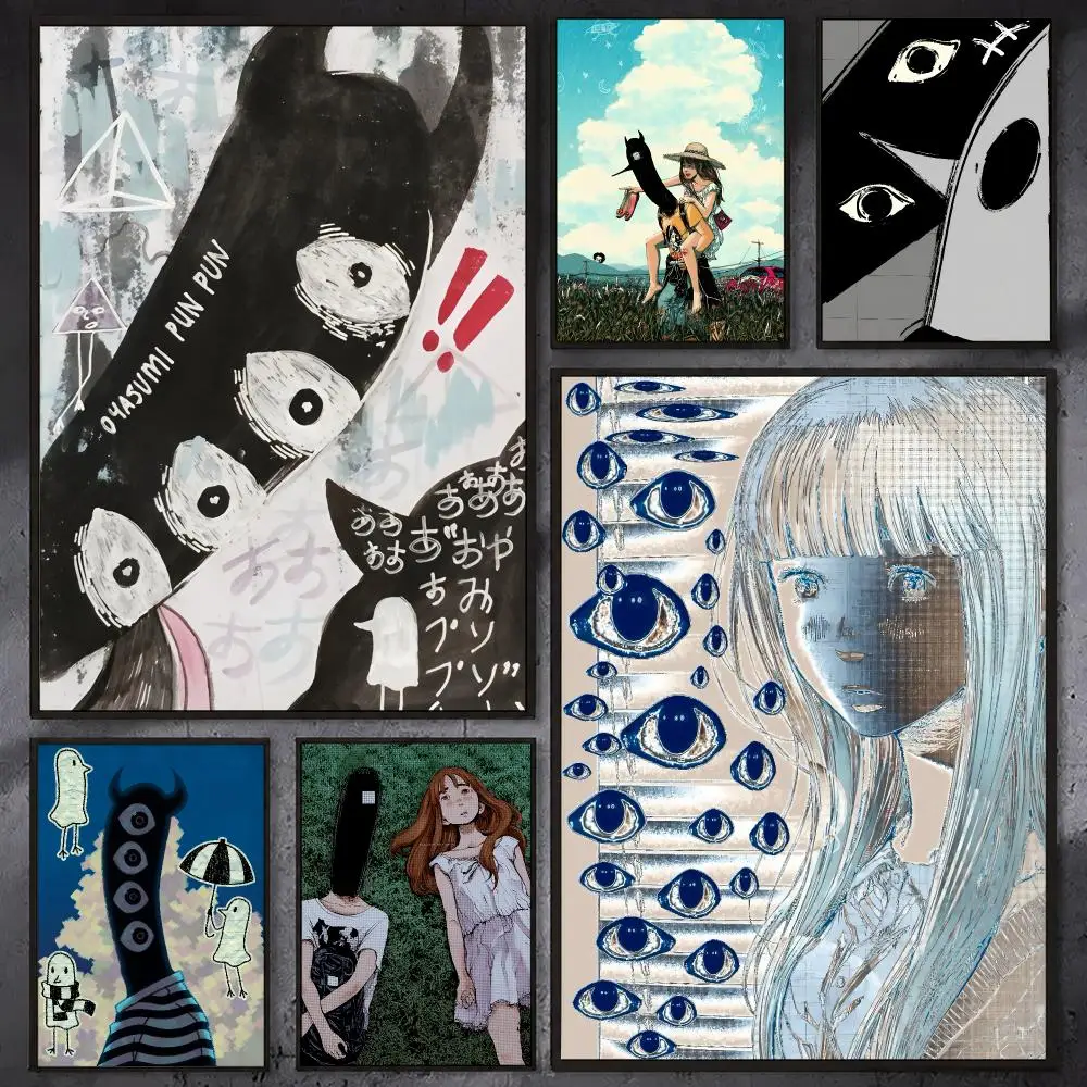 Anime G-Goodnight P-Punpun Poster Waterproof Sticky Wall Art Print For Bedroom Living Room Hallway Bar Home Decor