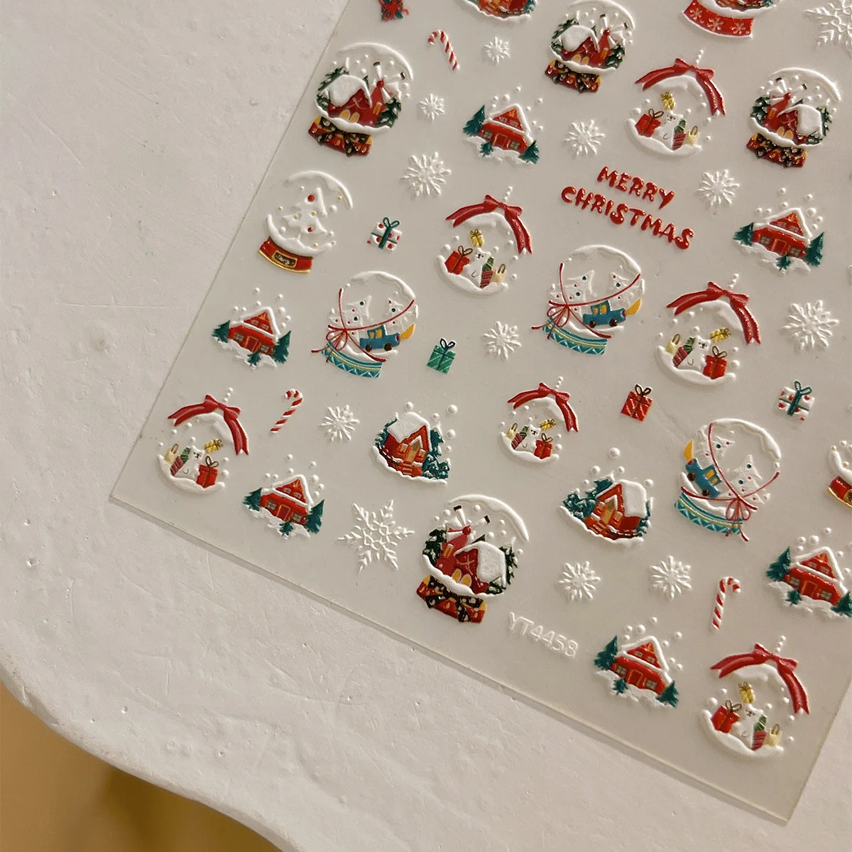 1 pièces autocollant de Nail Art de noël en relief bonhomme de neige mignon et doux adhésif dos Nail Art autocollant bricolage 3D accessoires d'art d'ongle