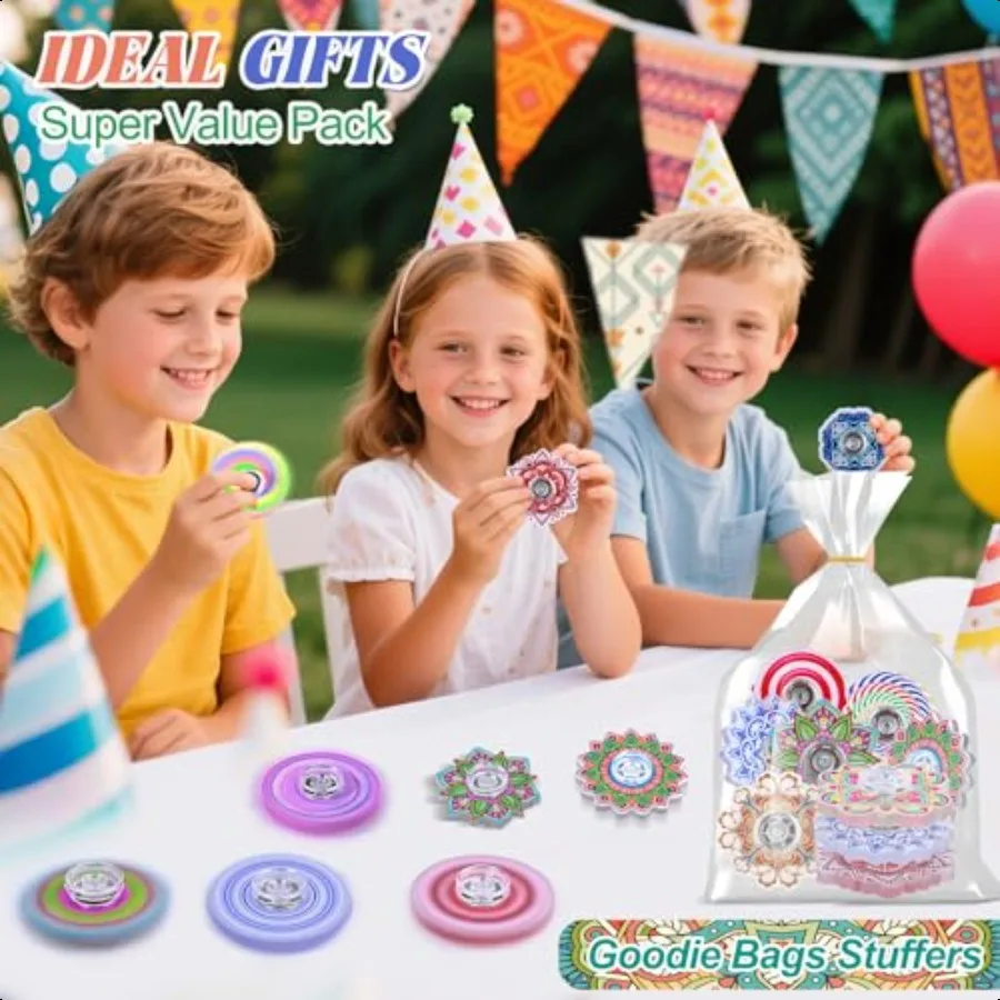 50 Pack Fidget Spinner for Mini Sensory Fidget Toys Adults 4812 with Autism ADHD Anxiety Toys Str Relief Teen Boy Bulk Gifts Pa