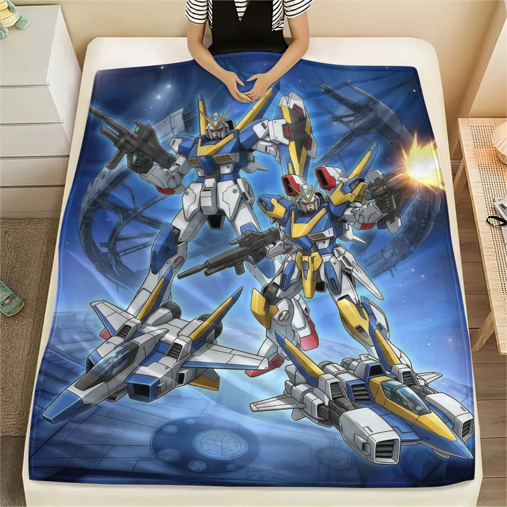 Mobile Suit Gundam Soft Flannel Blanket, Print for Bedrooms Sofas Beds, Suitable for Travel Picnic Chair -HE43