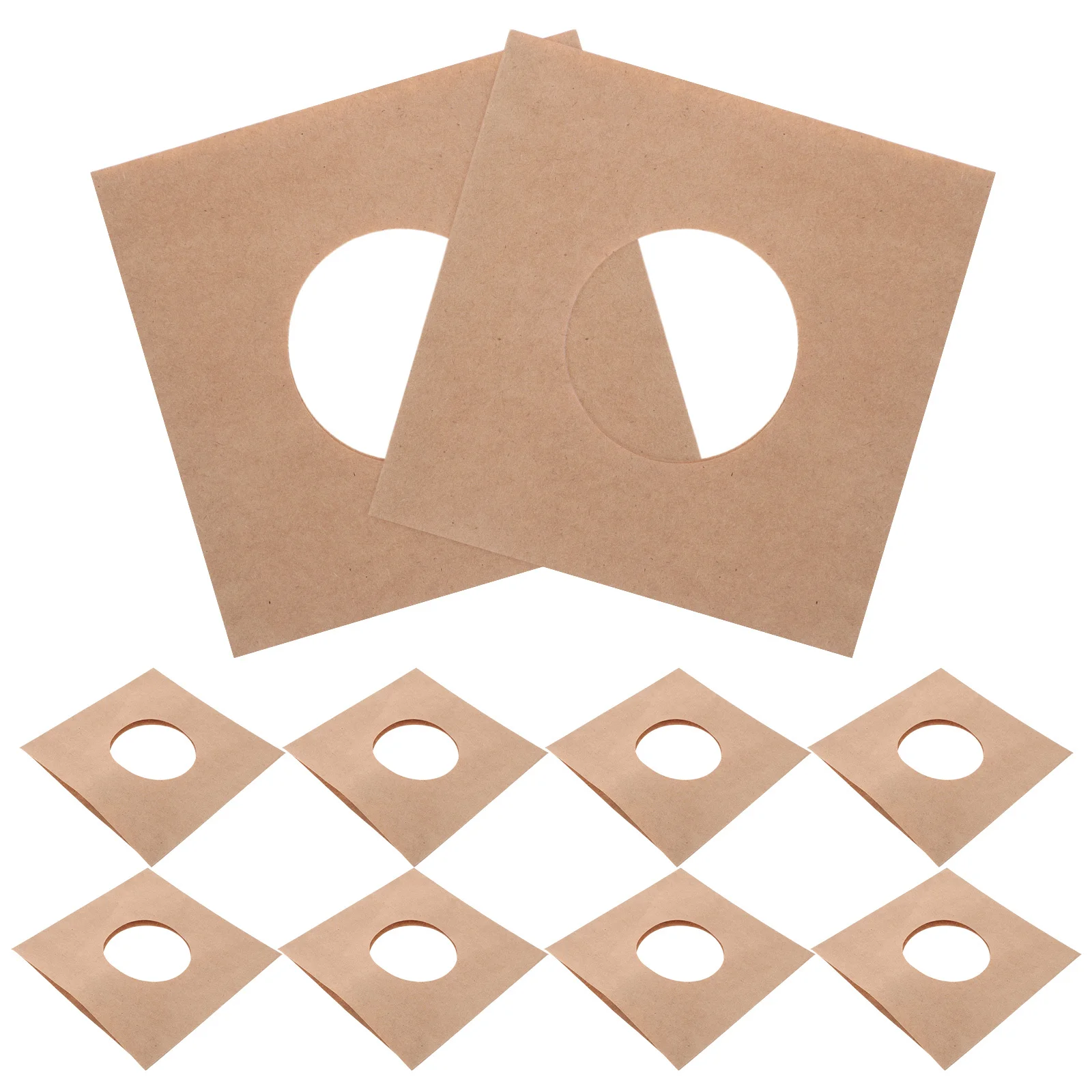 

10 pcs Black Kraft Paper Vinyl Record Bags 7 Inch Protective Sleeves With Ventilation Hole Sturdy Album Storage Organizer Inner