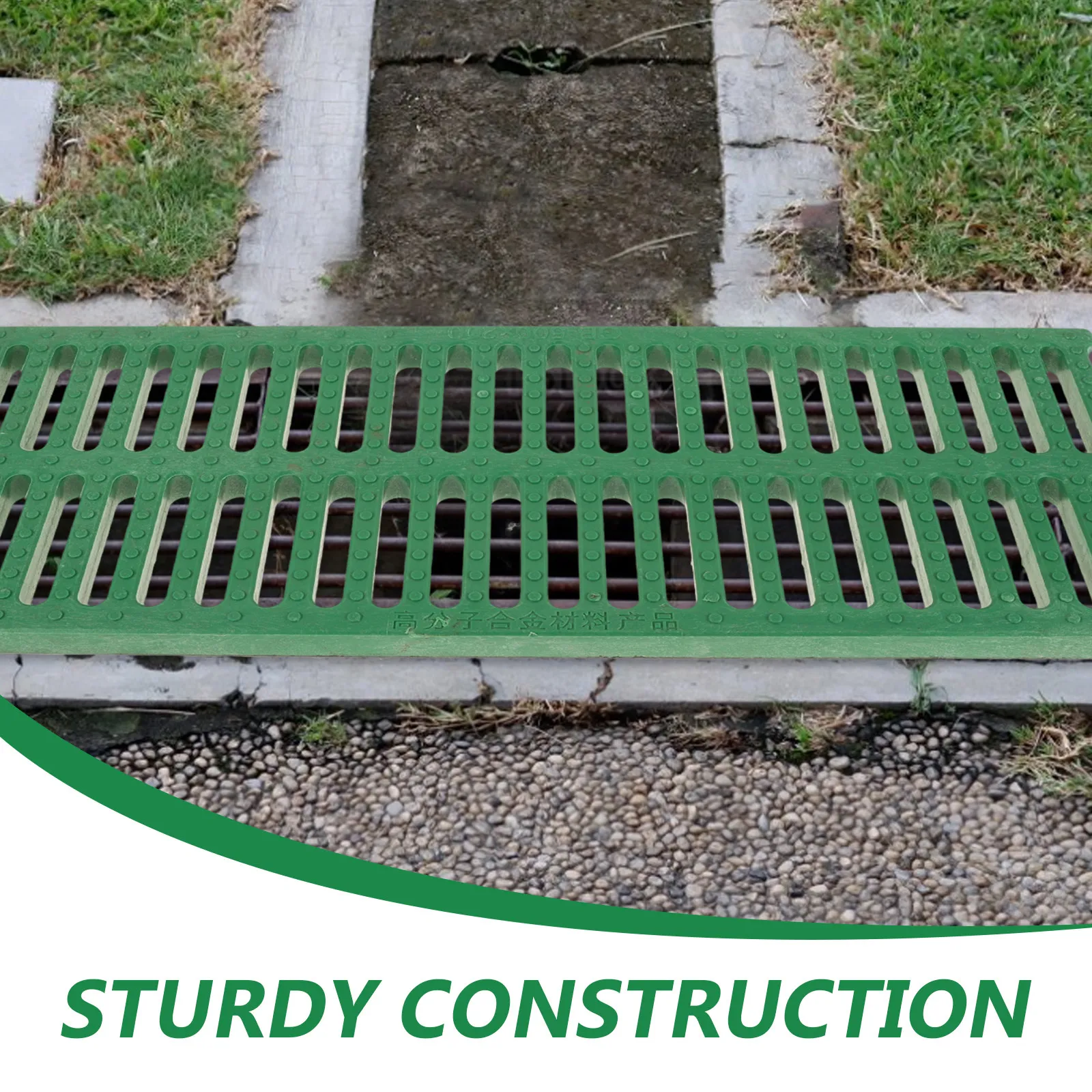 Trench Drain Grate Plastic Drain Cover Outdoor Sewer Accessory Long Lifespan Low Maintenance Drainage System for Urban