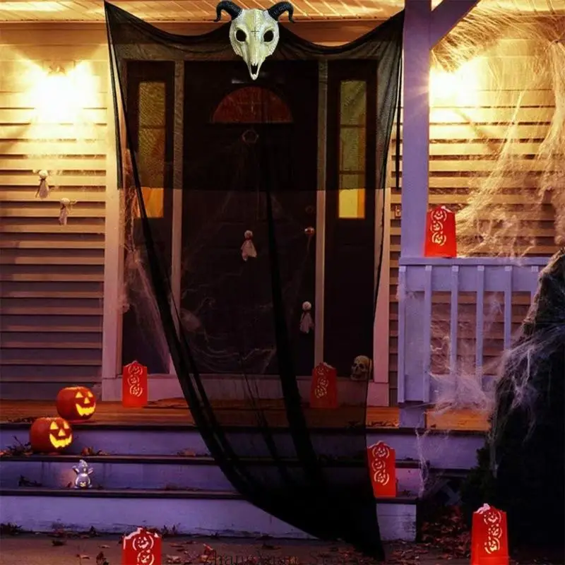 Halloween-Totenkopf-Party-Display zum Aufhängen für Eingangsbereich und Fensterdekoration, 3 x – Detail 9