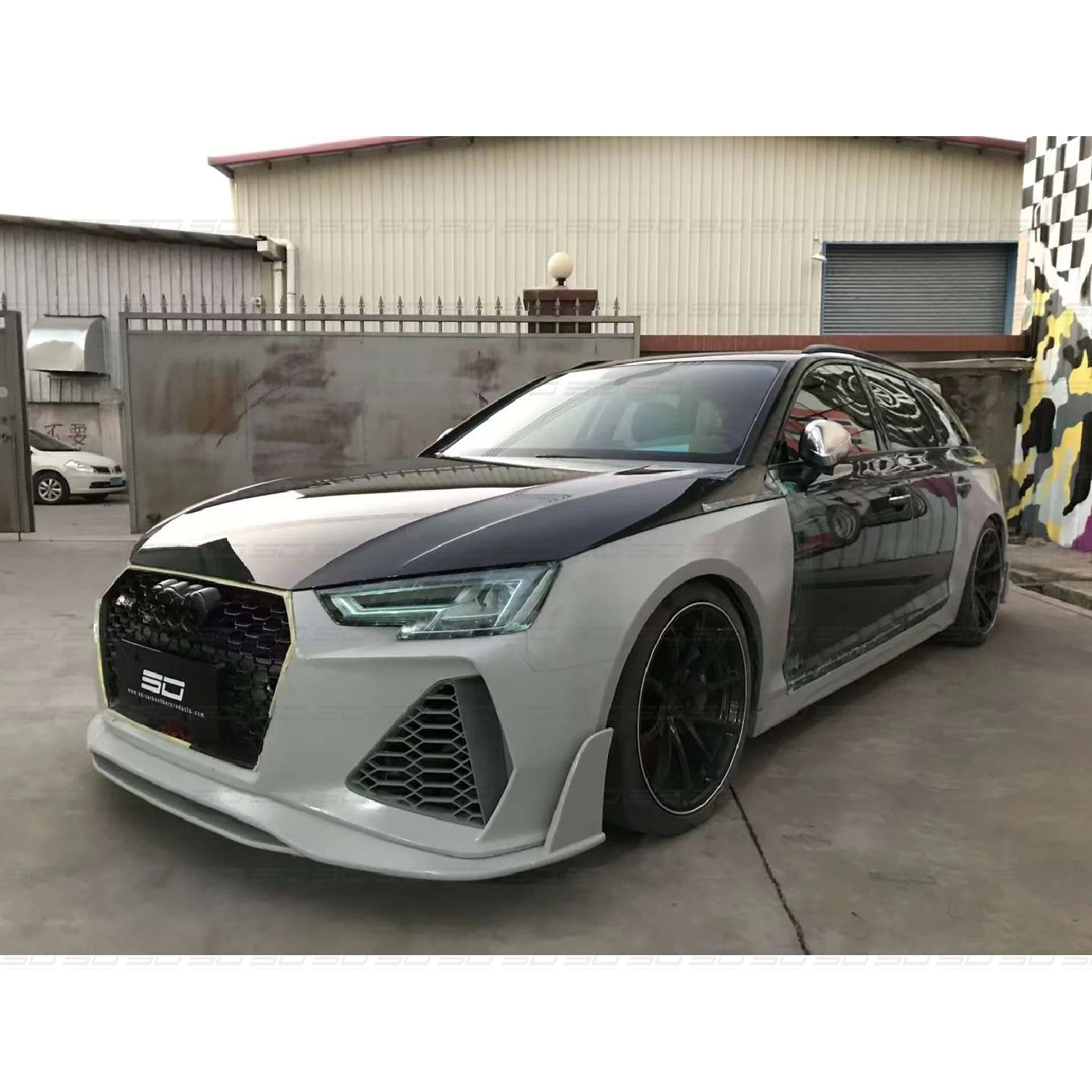 RS Style Dry Carbon Fiber Wide Body Kits Car Accessories for Au-dis A4 Allroadiber