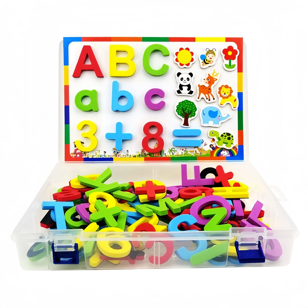 24Pcs Educational Magnetic Alphabet Number Fridge Magnets - Toddler Learning Toys Preschool Early Education Aids Spelling Cou