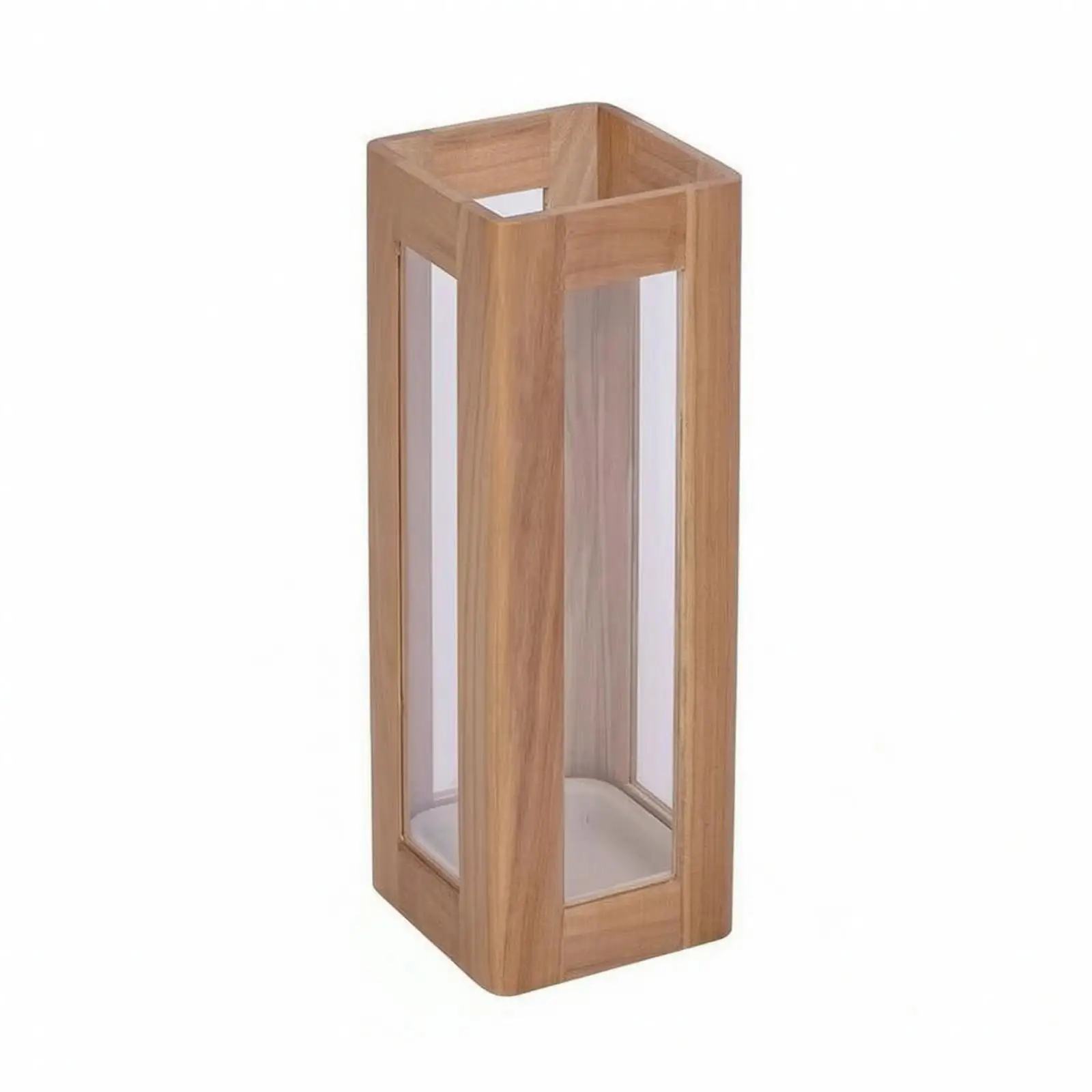 Rectangular Wooden Umbrella Stand with Water Catch Base for Entryway Hallway Holder Rack Organizer Compact