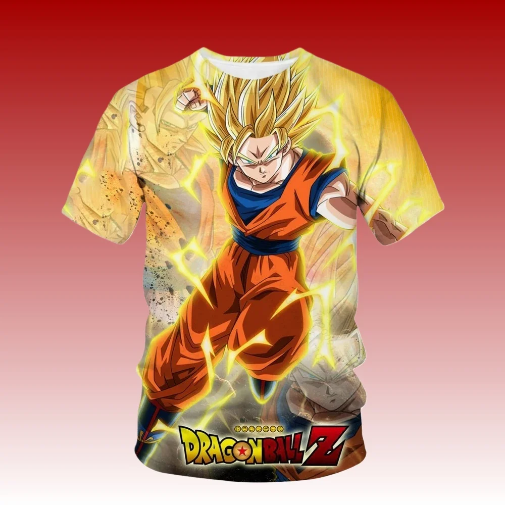 

New Football Jerseys Japanese Anime Bandai Dragon Ball Goku Saiyan T-shirt Sporty Street Loose for Men and Children